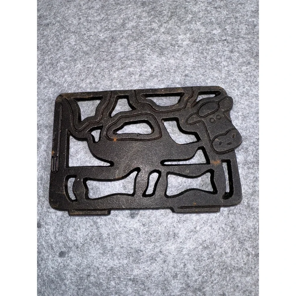 Old Mountain Cast Iron Cow Trivet Rustic Farmhouse Kitchen Decor Black 2011